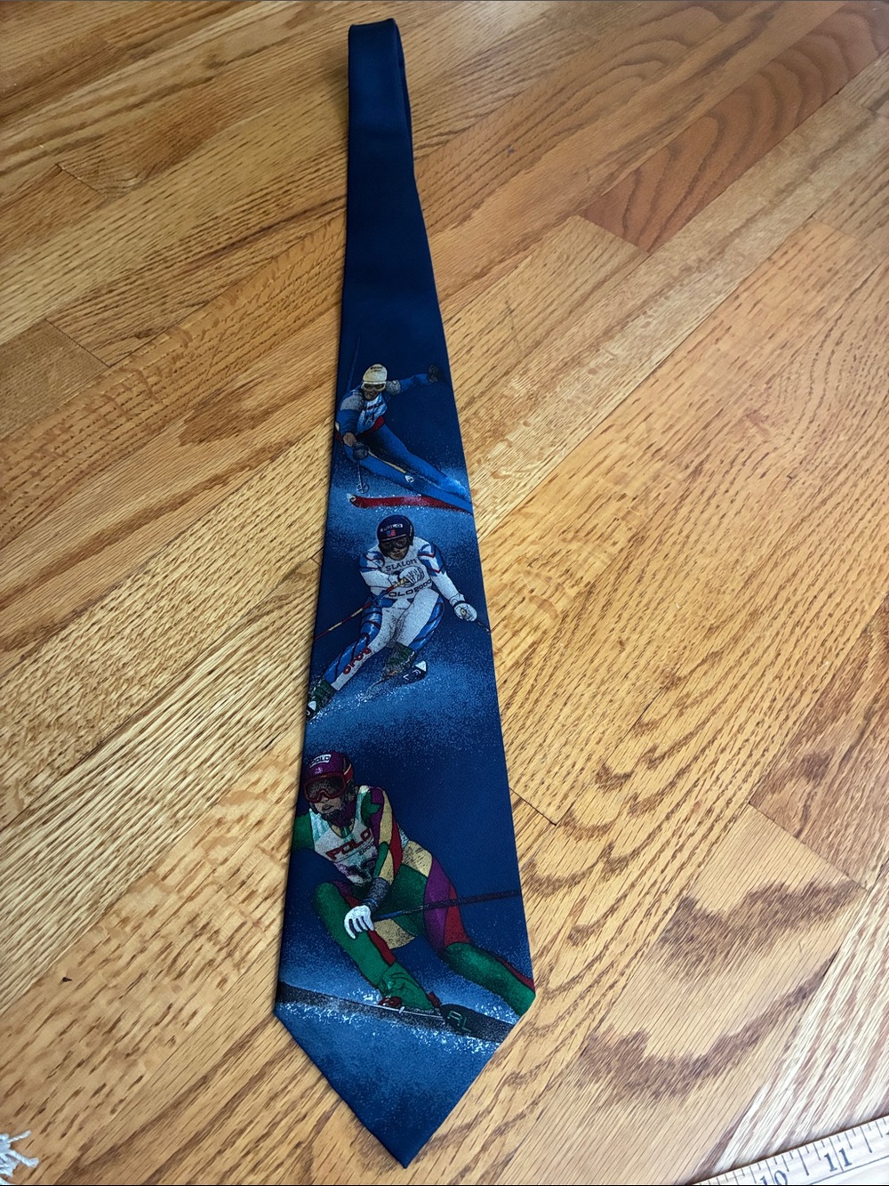 Polo by Ralph Lauren Navy Tie with Multicolor Skier Motif
